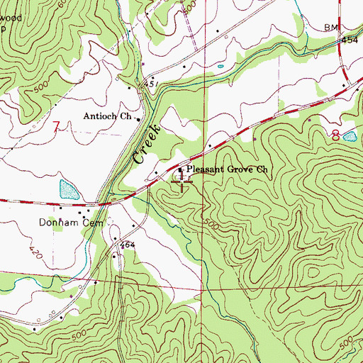 Topographic Map of Pleasant Grove Cemetery, AL