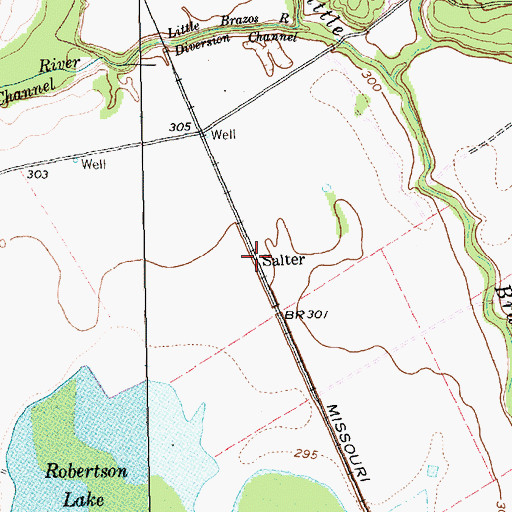 Topographic Map of Salter, TX