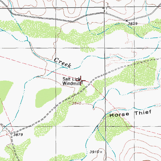 Topographic Map of Saltlick Mill, TX