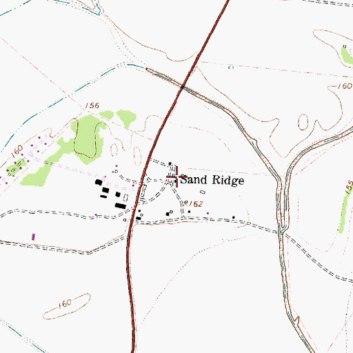 Topographic Map of Sand Ridge, TX