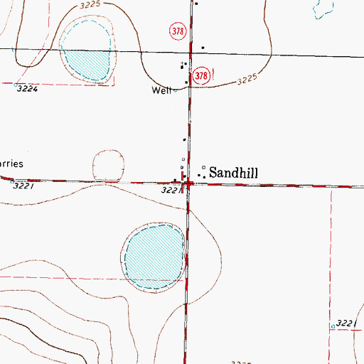 Topographic Map of Sandhill, TX