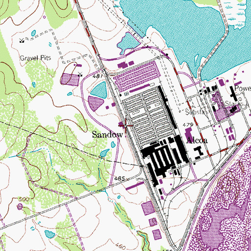 Topographic Map of Sandow, TX