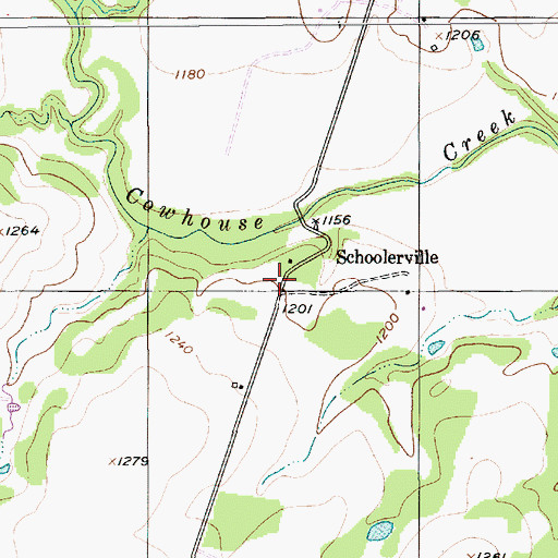 Topographic Map of Schoolerville, TX