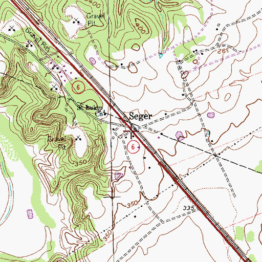 Topographic Map of Seger, TX