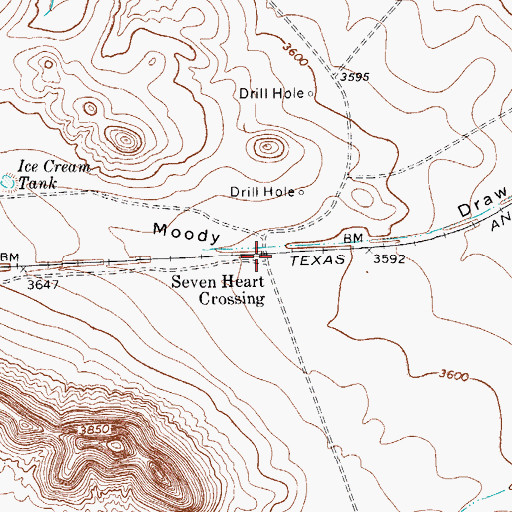 Topographic Map of Seven Heart Crossing, TX