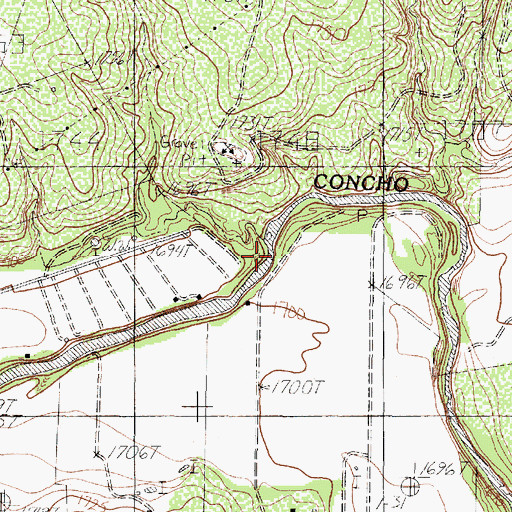 Topographic Map of Seventeen Mile Crossing, TX