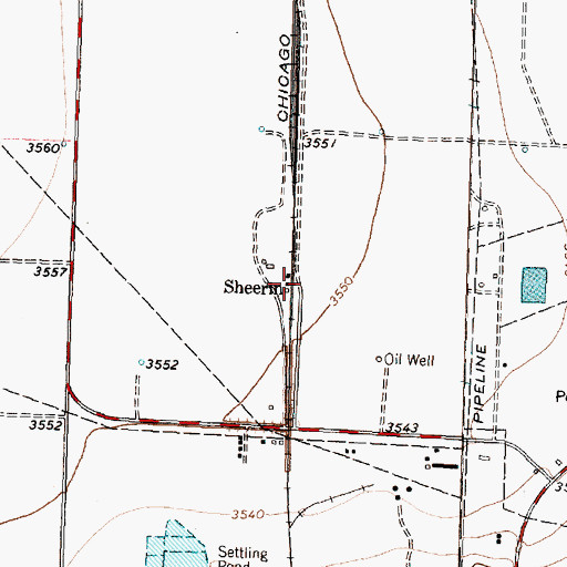 Topographic Map of Sheerin, TX