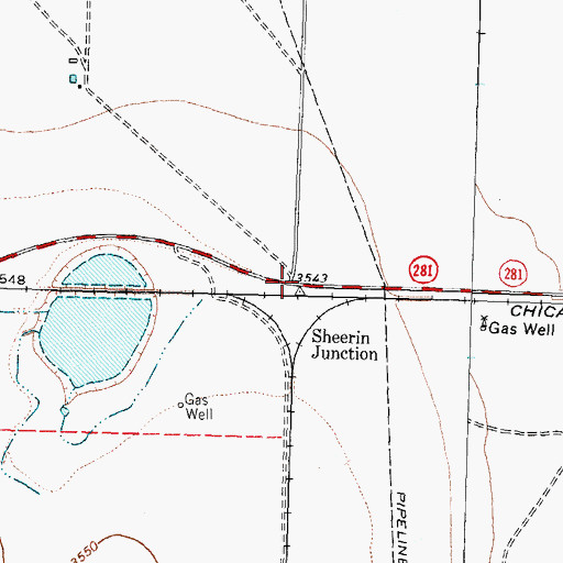 Topographic Map of Sheerin Junction, TX
