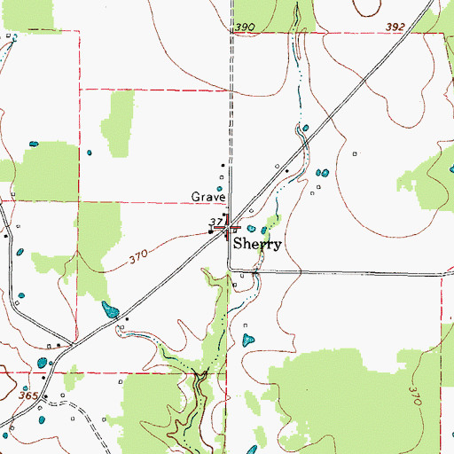 Topographic Map of Sherry, TX