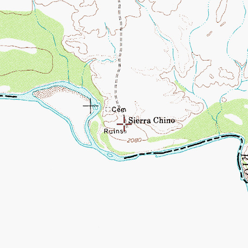 Topographic Map of Sierra Chino, TX