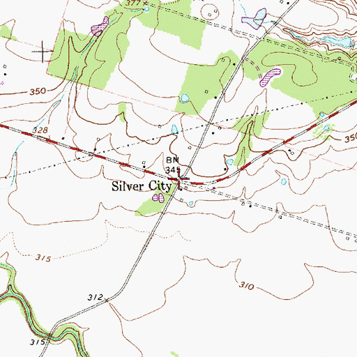 Topographic Map of Silver City, TX