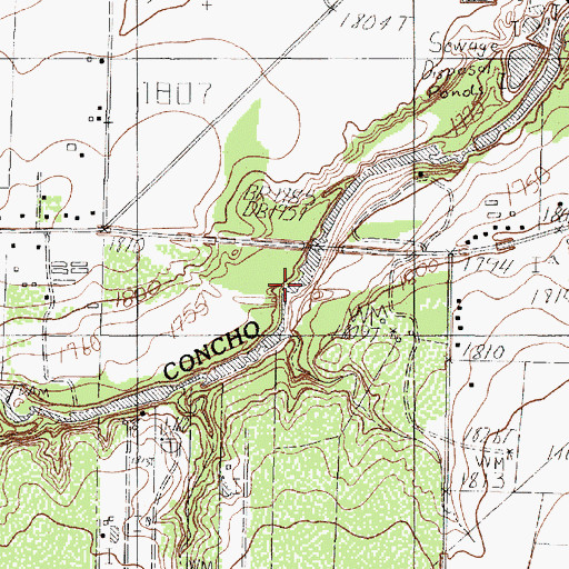 Topographic Map of Sixmile Crossing, TX