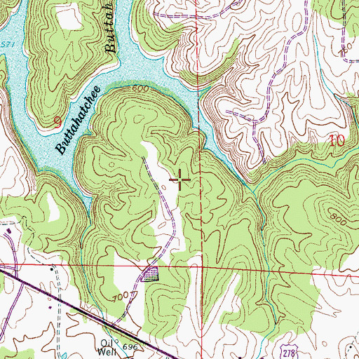 Topographic Map of Potts Cemetery, AL