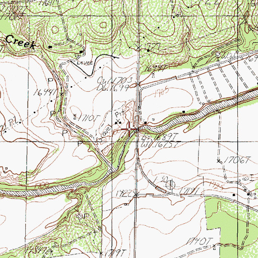 Topographic Map of Sixteen Mile Crossing, TX