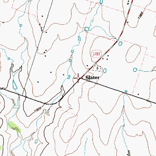Topographic Map of Slater, TX