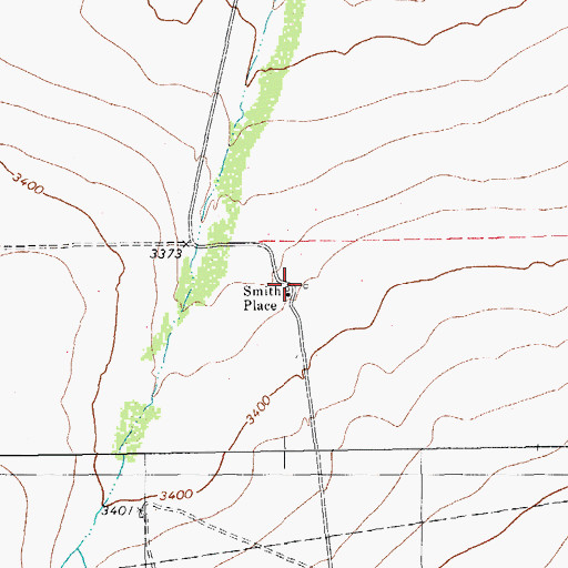 Topographic Map of Smith Place, TX