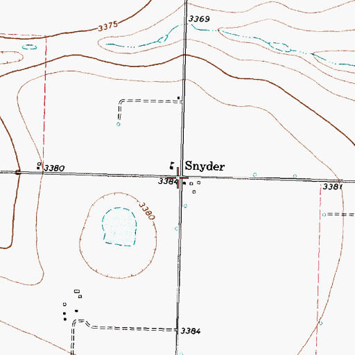 Topographic Map of Snyder, TX