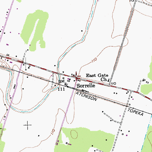 Topographic Map of Sorrelle, TX