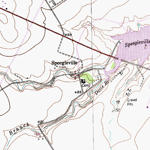 Topographic Map of Speegleville, TX