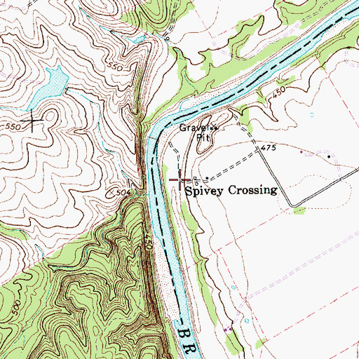 Topographic Map of Spivey Crossing, TX
