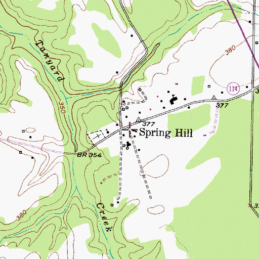 Topographic Map of Spring Hill, TX