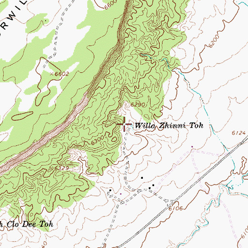 Topographic Map of Willa Zhinni Toh, AZ