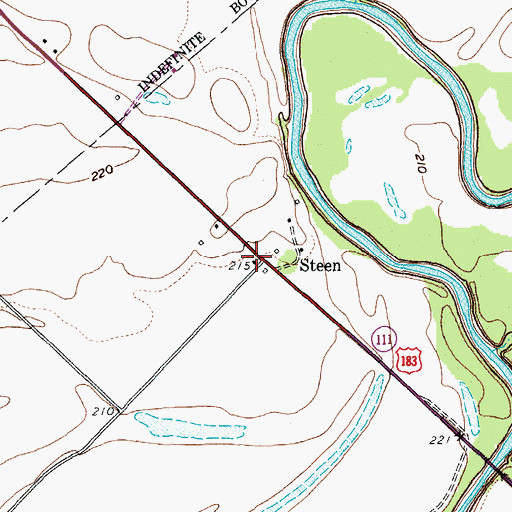 Topographic Map of Steen, TX