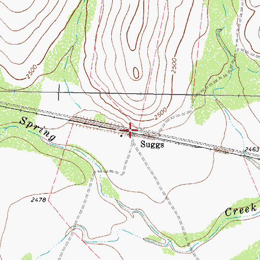 Topographic Map of Suggs, TX