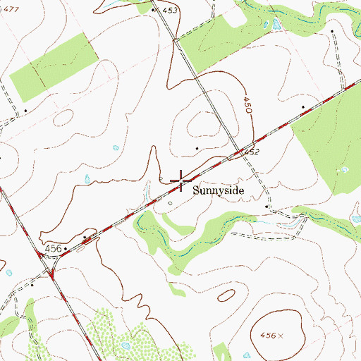 Topographic Map of Sunnyside, TX