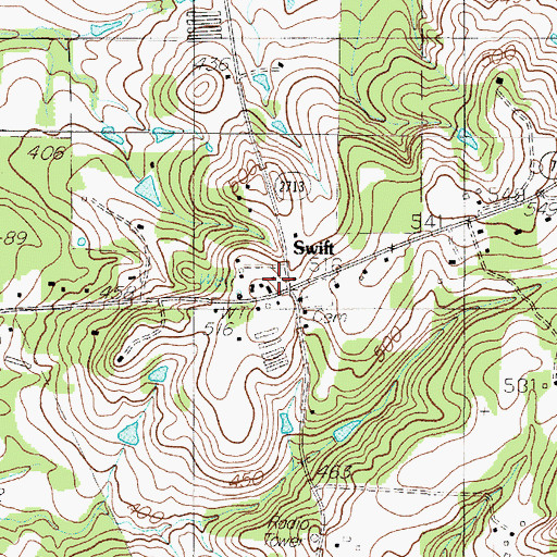 Topographic Map of Swift, TX