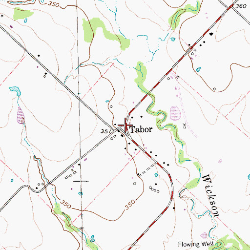 Topographic Map of Tabor, TX