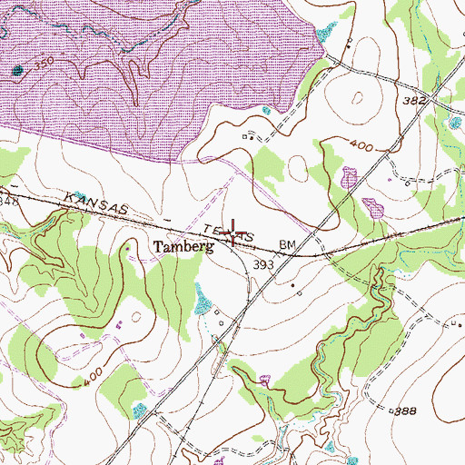 Topographic Map of Tamberg, TX