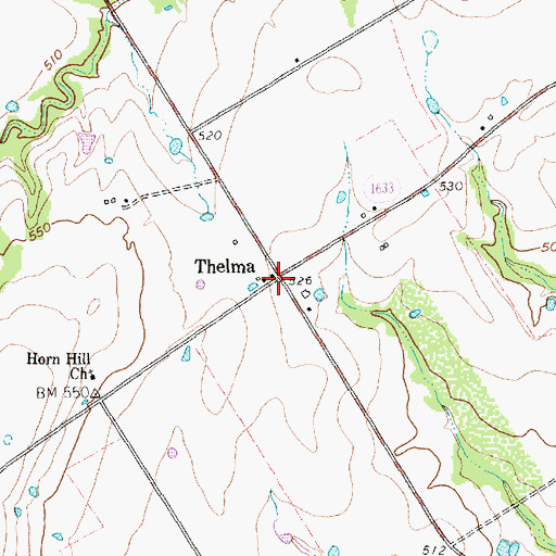 Topographic Map of Thelma, TX