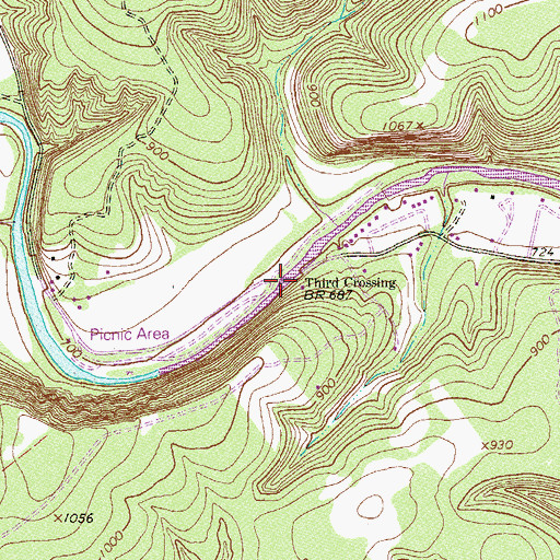 Topographic Map of Third Crossing, TX