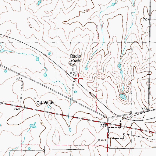 Topographic Map of Thorne, TX