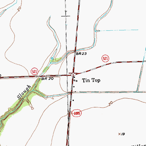 Topographic Map of Tin Top, TX