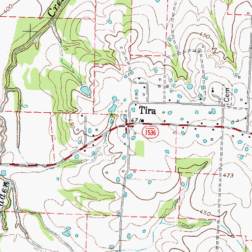 Topographic Map of Tira, TX