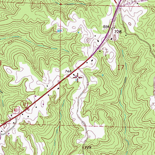 Topographic Map of Smith Cemetery, AL
