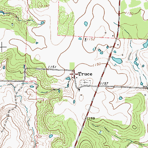 Topographic Map of Truce, TX
