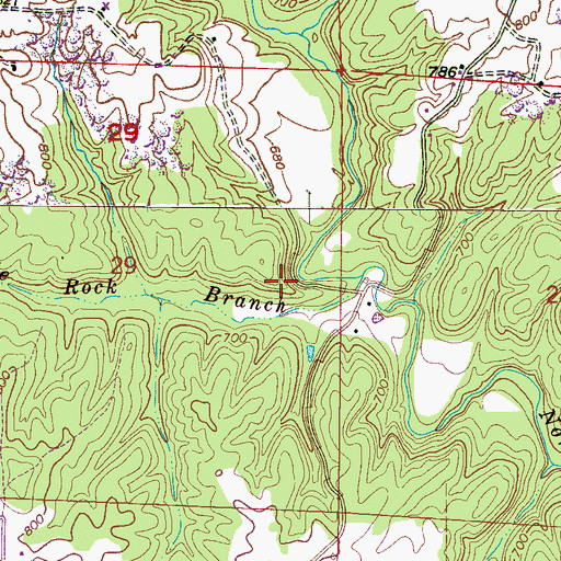 Topographic Map of State Rock, AL