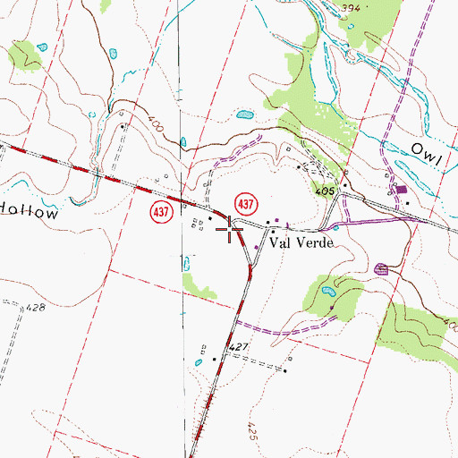 Topographic Map of Val Verde, TX