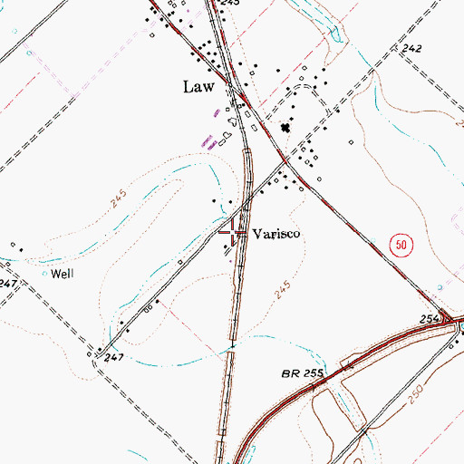 Topographic Map of Varisco, TX