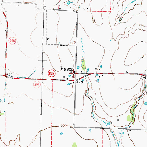 Topographic Map of Vasco, TX