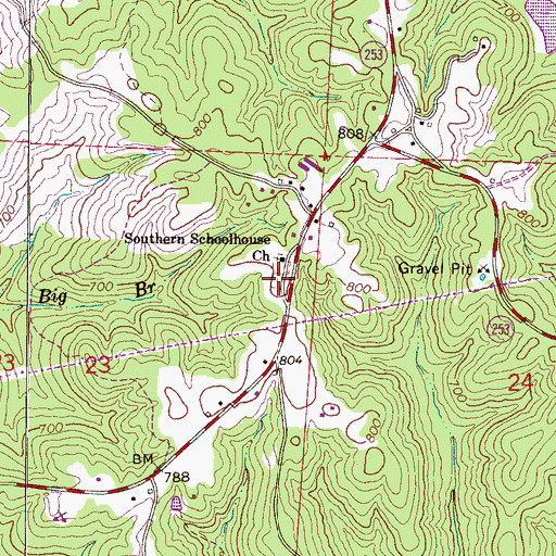 Topographic Map of Sullins Cemetery, AL