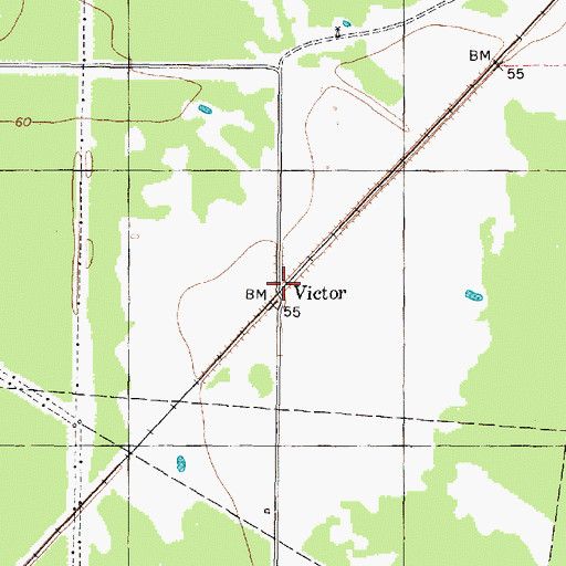 Topographic Map of Victor, TX
