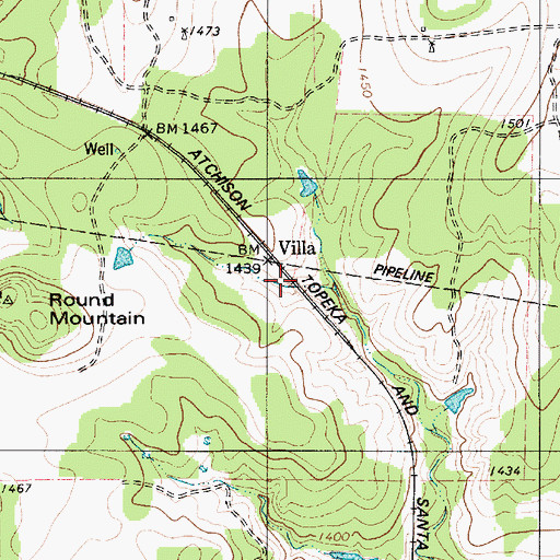Topographic Map of Villa, TX