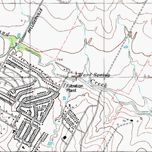Topographic Map of Ward Spring, TX