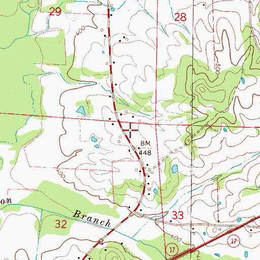Topographic Map of Thompson Cemetery, AL