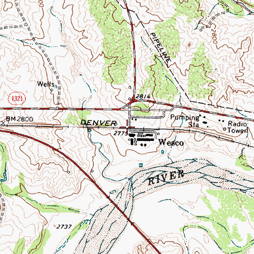 Topographic Map of Wesco, TX