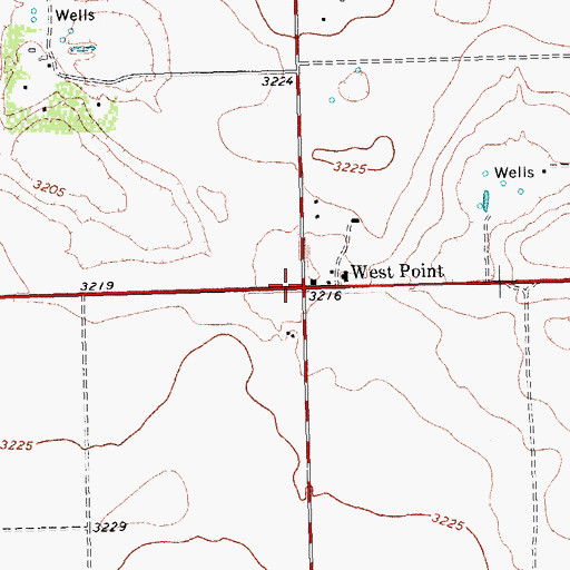 Topographic Map of West Point, TX